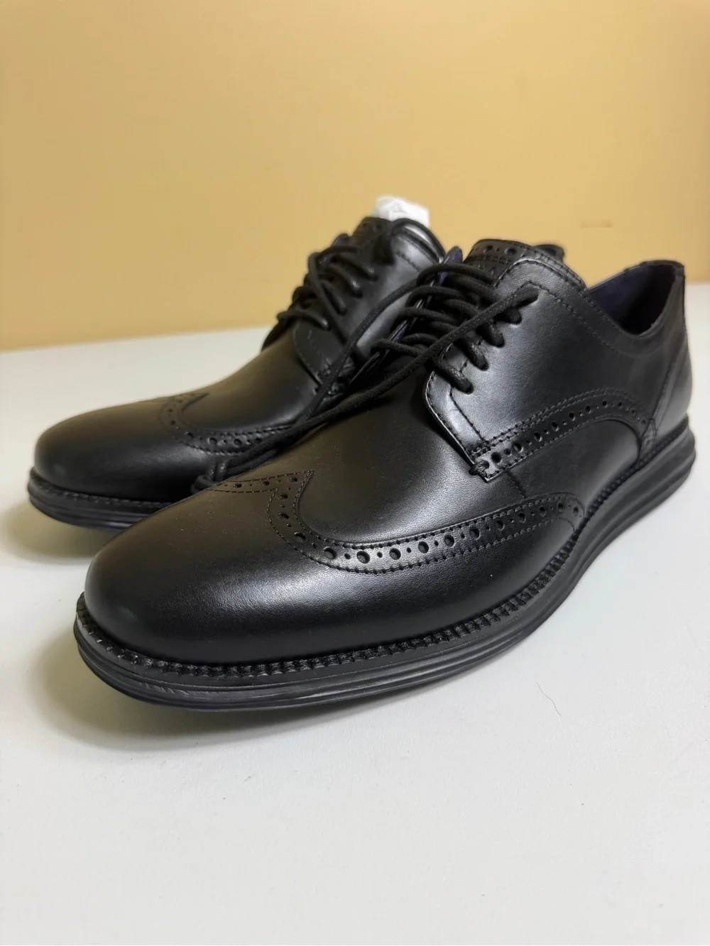 NWOT COLE HAAN MEN'S ORIGINAL GRAND WINGTIP OXFORD BLACK BLACK C27984 size 11